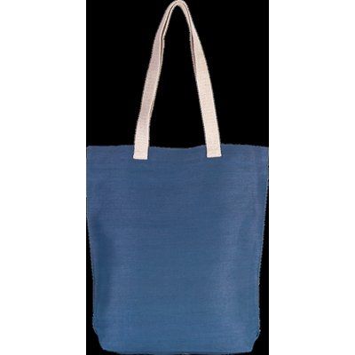 Bolsa de juco con asas y fuelle Dusty Blue