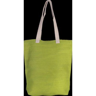 Bolsa de juco con asas y fuelle Lime Green