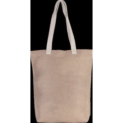 Bolsa de juco con asas y fuelle Natural