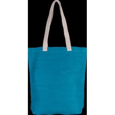 Bolsa de juco con asas y fuelle Turquoise