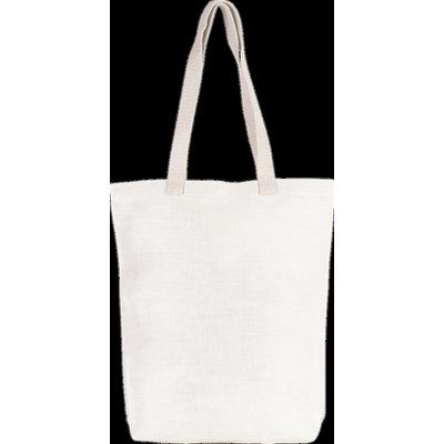 Bolsa de juco con asas y fuelle Vanilla White