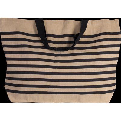 Bolsa de juco a rayas Natural / Navy