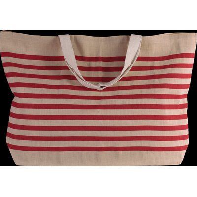 Bolsa de juco a rayas Natural / Red