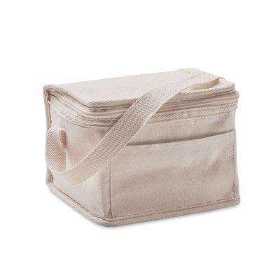 Bolsa Nevera 6 Latas con Bolsillo Beige