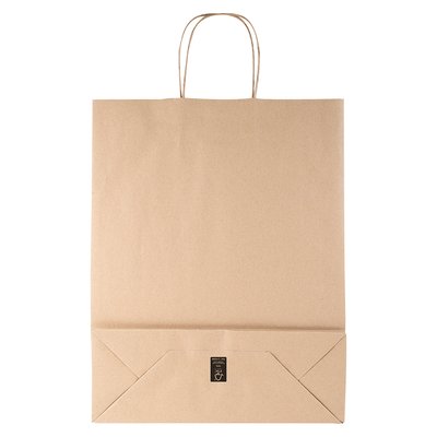 Bolsa de papel kraft con asa rizada