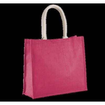 Bolsa de playa yute con asa de algodón Fuchsia