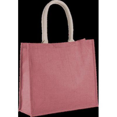 Bolsa de playa yute con asa de algodón Light Marsala