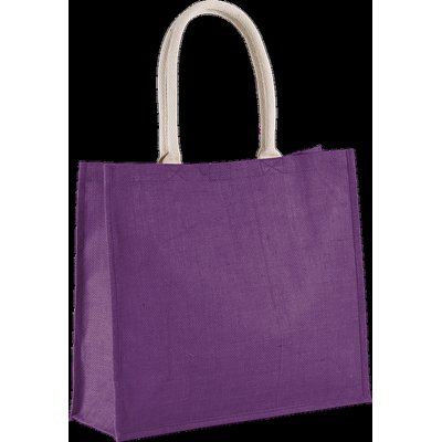 Bolsa de playa yute con asa de algodón Plum Violet