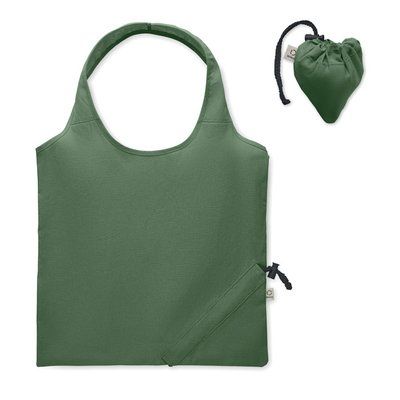 Bolsa plegable algodón reciclado VERDE OSCURO