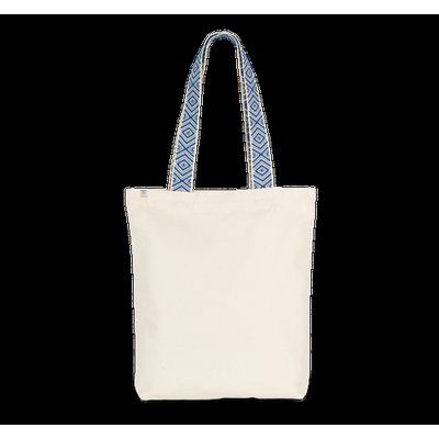 Bolsa reciclada con asas de colores Ecume / Ethnic Blue