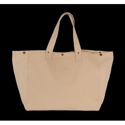 Bolsa shopper de algodón con bolsillo interior Washed Nude Peach