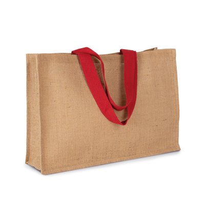 Bolsa shopper XL de yute asas de color