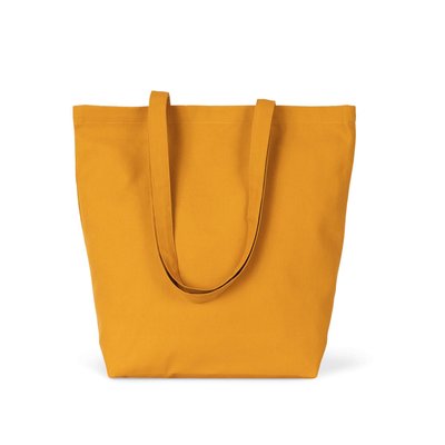 Bolsa tote de algodón orgánico con fuelle Amarillo / Naranja