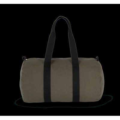 Bolsa viaje de algodón Dark Khaki / Black