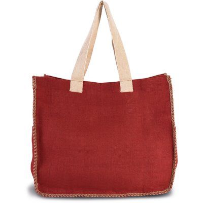 Bolsa de yute con bolsillo interior Arandano Red / Natural