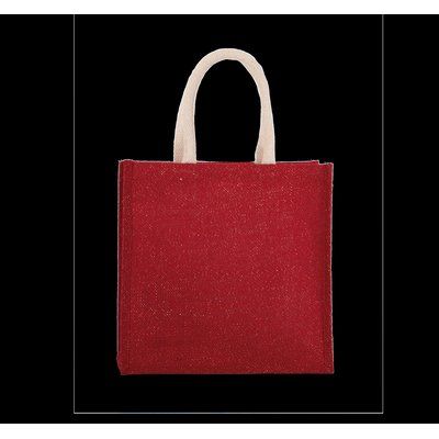 Bolsa Yute Grande con Asas Algodón Cherry Red / Gold