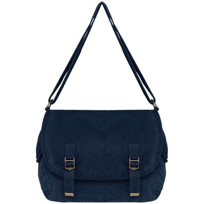 Bolso con solapa algodón Azul