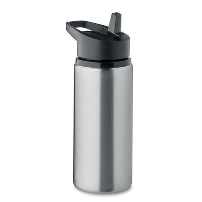 Botella de acero inox con boquilla plegable Plata Mate