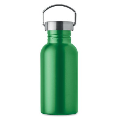 Botella acero reciclado 500 ml con tapa y asa