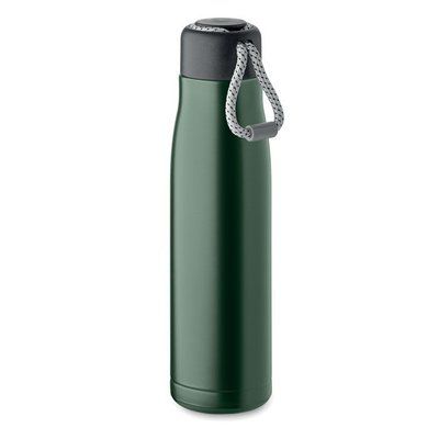 Botella acero reciclado antifugas con asa 500 ml VERDE OSCURO