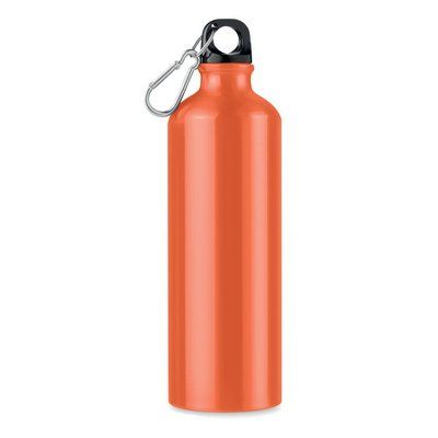 Botella de agua de aluminio con mosquetón (750ml) Naranja