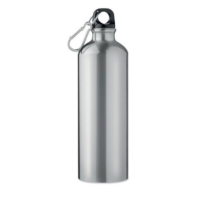 Botella de agua de aluminio con mosquetón (750ml) Plata