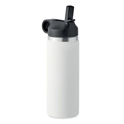 Botella Aislante Inox 500ml con Pajita Blanco