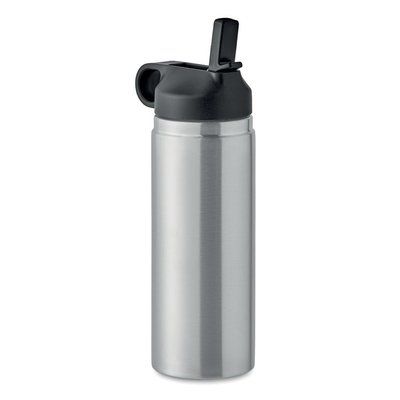 Botella Aislante Inox 500ml con Pajita Plata