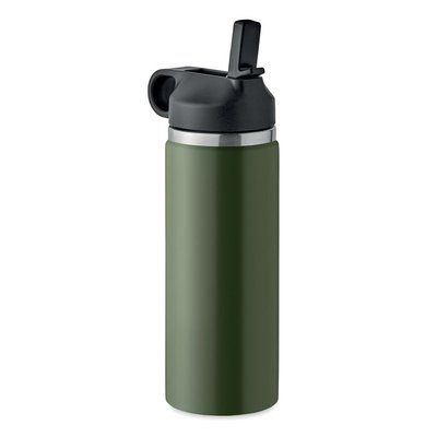 Botella Aislante Inox 500ml con Pajita Verde