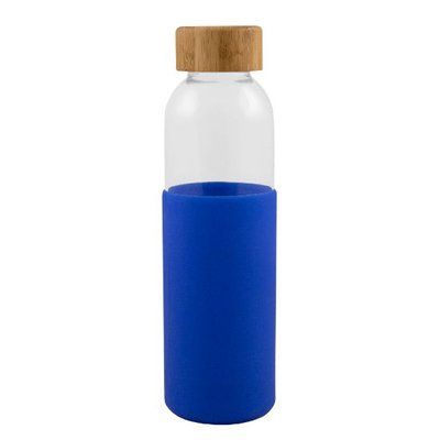 Botella Cristal 500ml Funda Silicona Azul