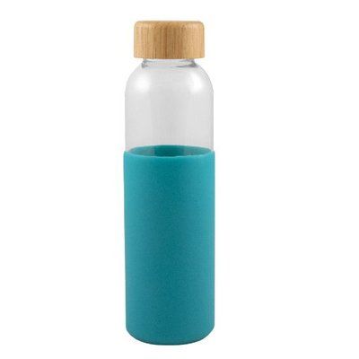 Botella Cristal 500ml Funda Silicona Verde