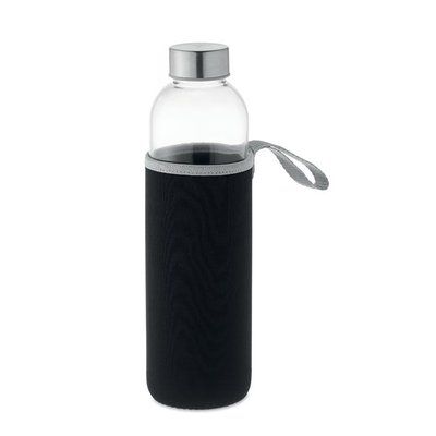 Botella de Cristal 750ml con funda Negro