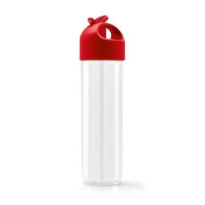 Botella Deportiva 500mL con Pajita Flexible Rojo