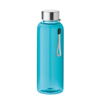 Botella personalizada de agua  con corre en tritán sin BPA 500ml Azul Transparente