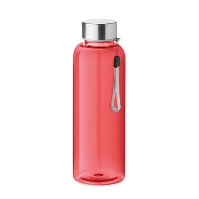 Botella personalizada de agua  con corre en tritán sin BPA 500ml Rojo Transparente