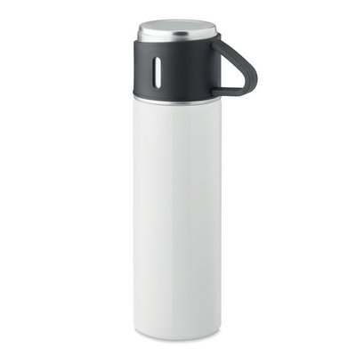 Botella Termo Inox con Taza 420ml Blanco