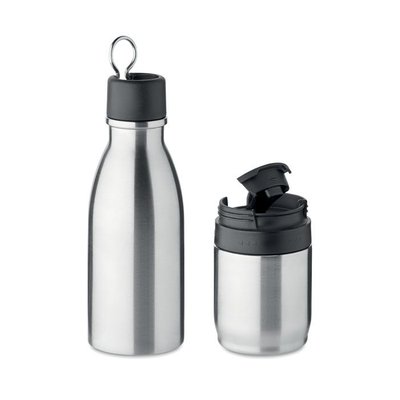 Botella y Vaso 2 en 1 Doble Pared Inox.