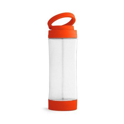 Botella vidrio 390ml con soporte móvil Naranja