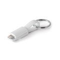 Cable USB llavero con conector 2 en 1 Blanco