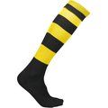 Calcetines altos a rayas unisex Black / Sporty Yellow 47/50 EU