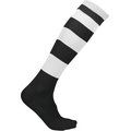 Calcetines altos a rayas unisex Negro 27/30 EU