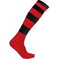 Calcetines altos a rayas unisex Sporty Red / Black 31/34 EU