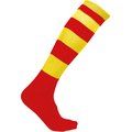 Calcetines altos a rayas unisex Sporty Red / Sporty Yellow 43/46 EU