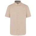 Camisa de algodón manga corta hombre Beige XS