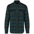 Camisa a cuadros algodón con bolsillos Forest Green / Navy Checked / Black 3XL