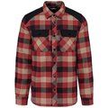 Camisa a cuadros algodón con bolsillos Red / Dark Beige Checked / Black S