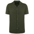 Camisa con cuello bowling Washed Organic Khaki S