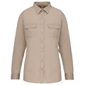 Camisa envejecida manga larga mujer Beige L