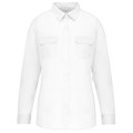 Camisa envejecida manga larga mujer Blanco XS