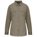 Camisa envejecida manga larga mujer Light khaki S